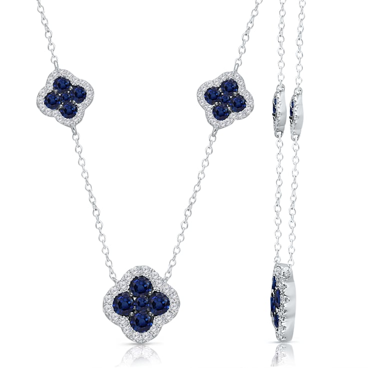 KALLATI White Gold "Heirloom" 1.85ctw Sapphire and Diamond Necklace