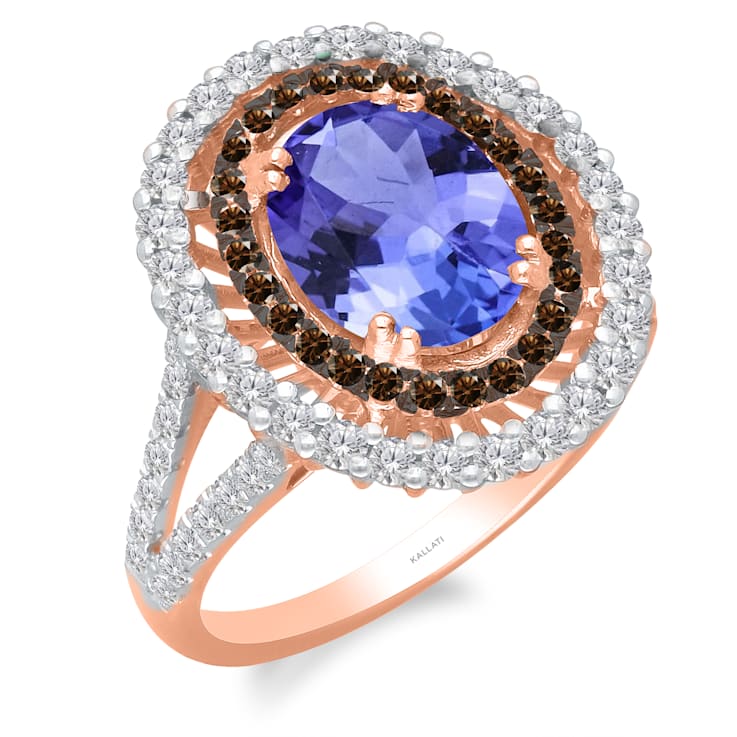 KALLATI Rose Gold "Renaissance" 5.25 Tanzanite & Diamond Ring