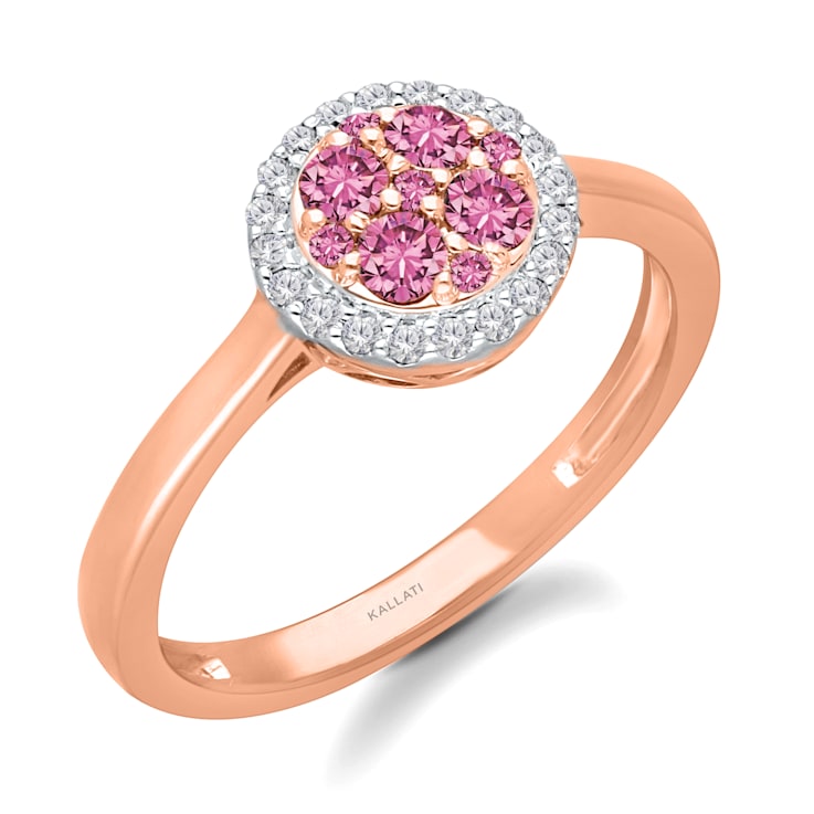 KALLATI Rose Gold "Heirloom" 0.45ctw Pink Sapphire &
Diamond Ring