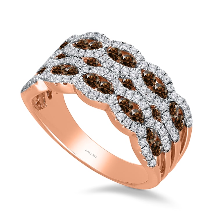 KALLATI Rose Gold "Coco Kallati" 1.30ct Round Coco & White
Diamond Ring