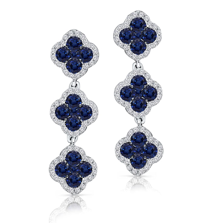 KALLATI 14K White Gold "Heirloom" 3.70 ctw Sapphire Earrings