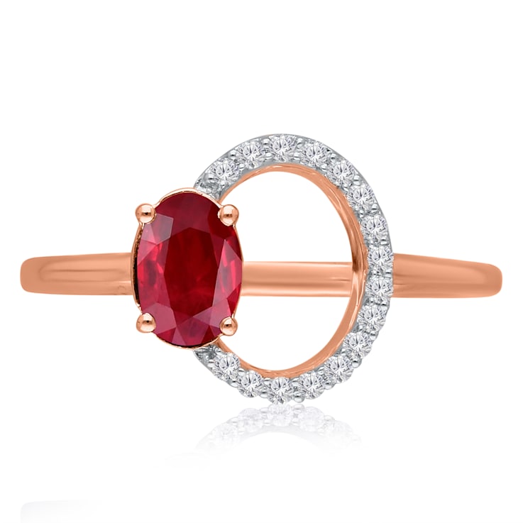 KALLATI Two-Tone Gold 0.65 ctw Ruby and Diamond Ring