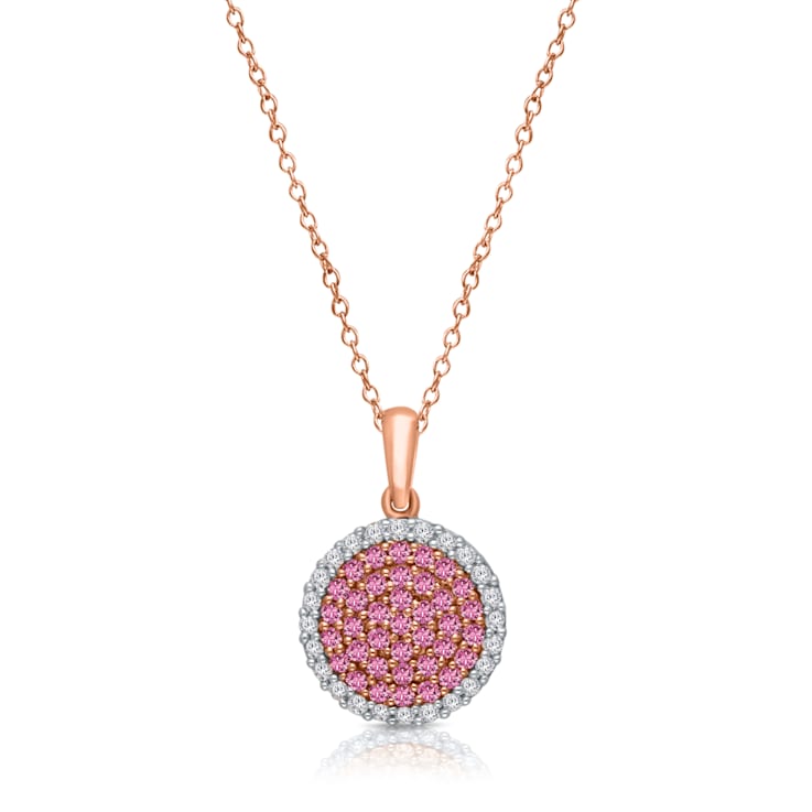 KALLATI Rose Gold "Heirloom" 0.50ctw Pink Sapphire and Diamond Pendant