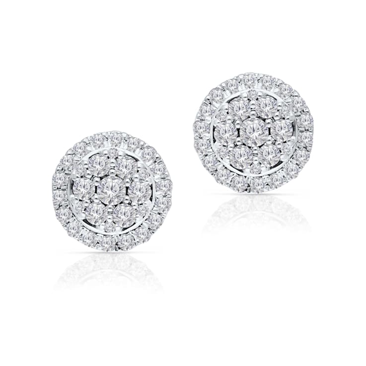 KALLATI White Gold "Eternal" 1.00ct Round Diamond Earrings