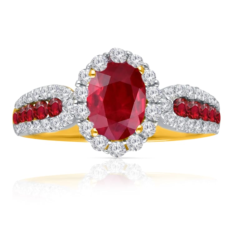 KALLATI Yellow Gold 1.85 ctw Ruby and Diamond Ring