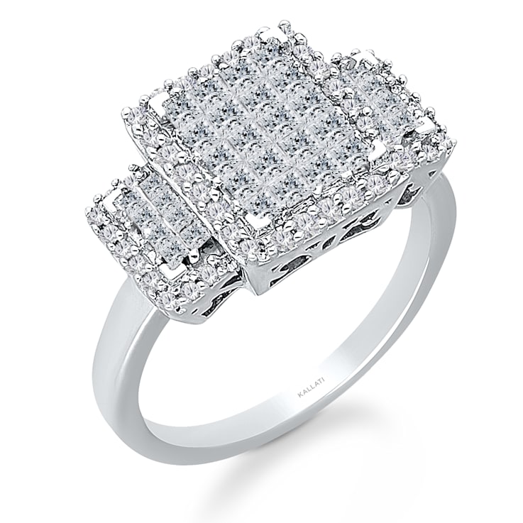 Kallati White Gold Princesse Royale 1.00ct Princess Diamond Ring