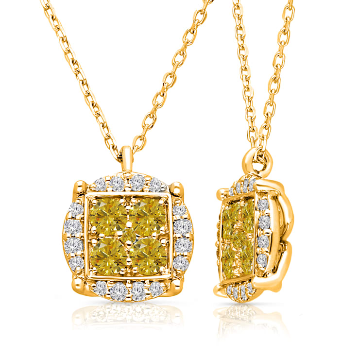 KALLATI Yellow Gold "Sunset" 0.60ct White & Natural Yellow
Diamond Necklace