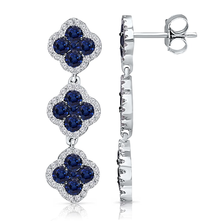 KALLATI 14K White Gold "Heirloom" 3.70 ctw Sapphire Earrings