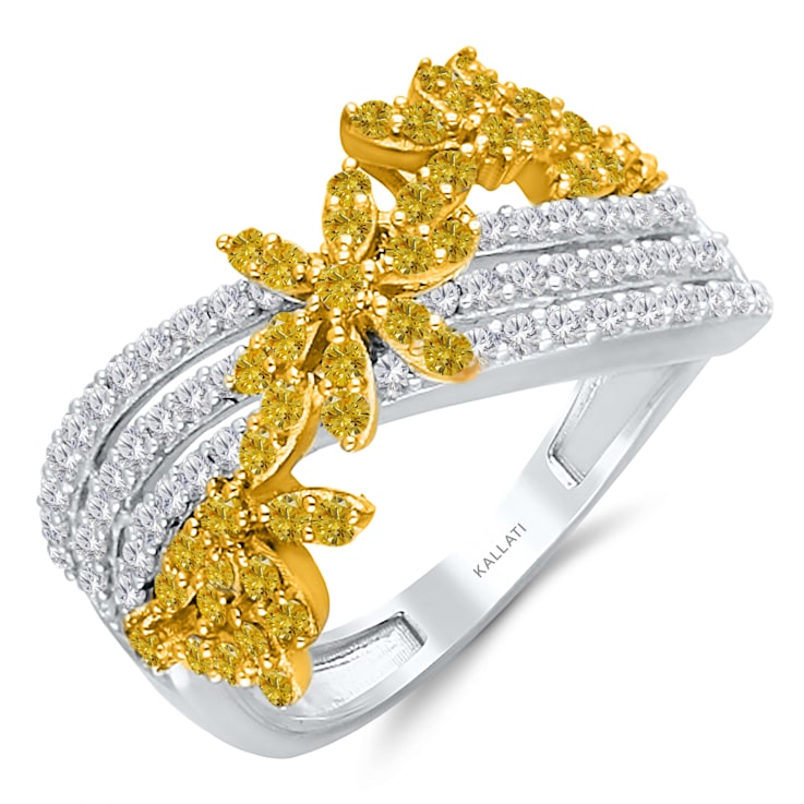 KALLATI White Gold "Sunset" 1.10ct White & Natural Yellow
Diamond Ring