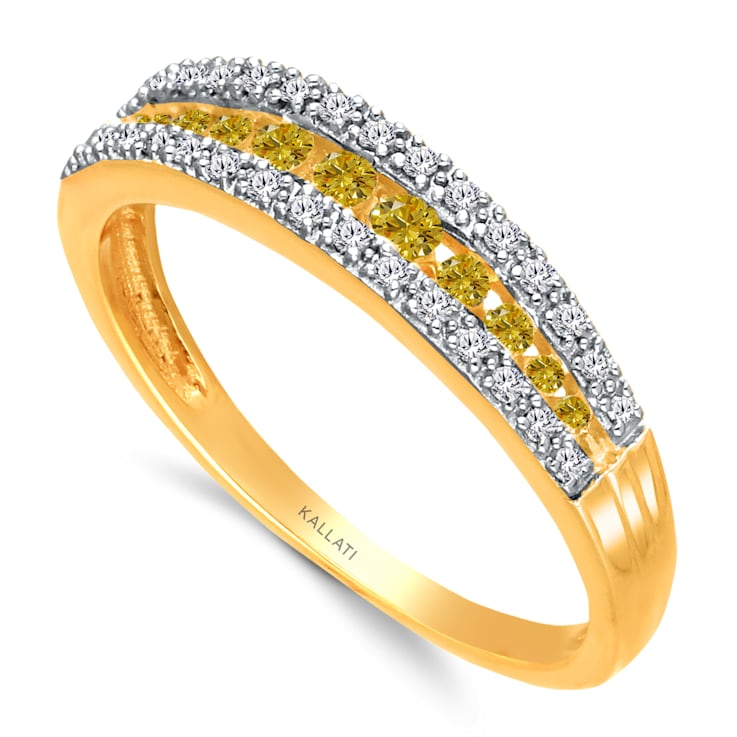 KALLATI Yellow gold "Sunset" 0.30ct White & Natural Yellow
Diamond Ring