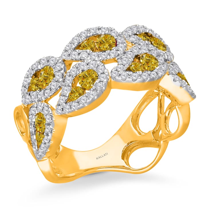KALLATI Yellow Gold "Sunset" 1.35ct White & Natural Yellow
Diamond Ring