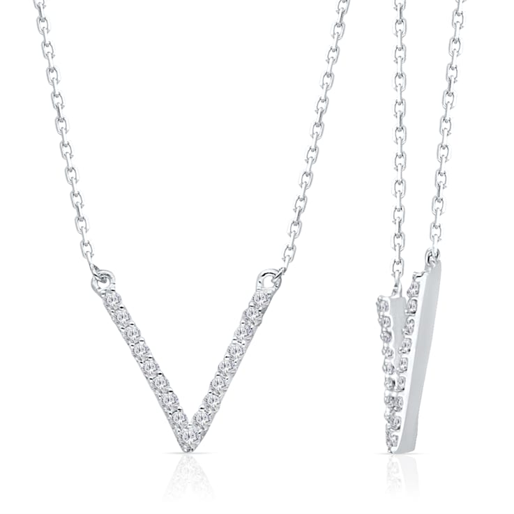 KALLATI 14K White Gold "Eternal" 0.10 ct Diamond Necklace
