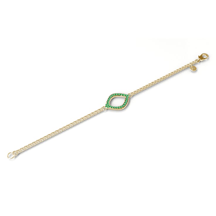 Rose Leaf Collection - 14ct Yellow Gold setting Sterling Silver chain
Bracelet – 29 Natural Emeralds