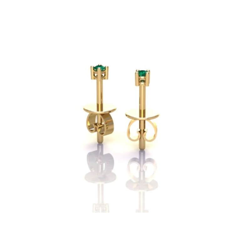 Grass Collection - Gold over Sterling Silver Earrings  – 1 Intense Green
Natural Emerald