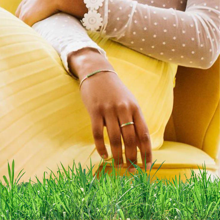 Grass Collection Ring  – 3 Intense Green Natural Emeralds