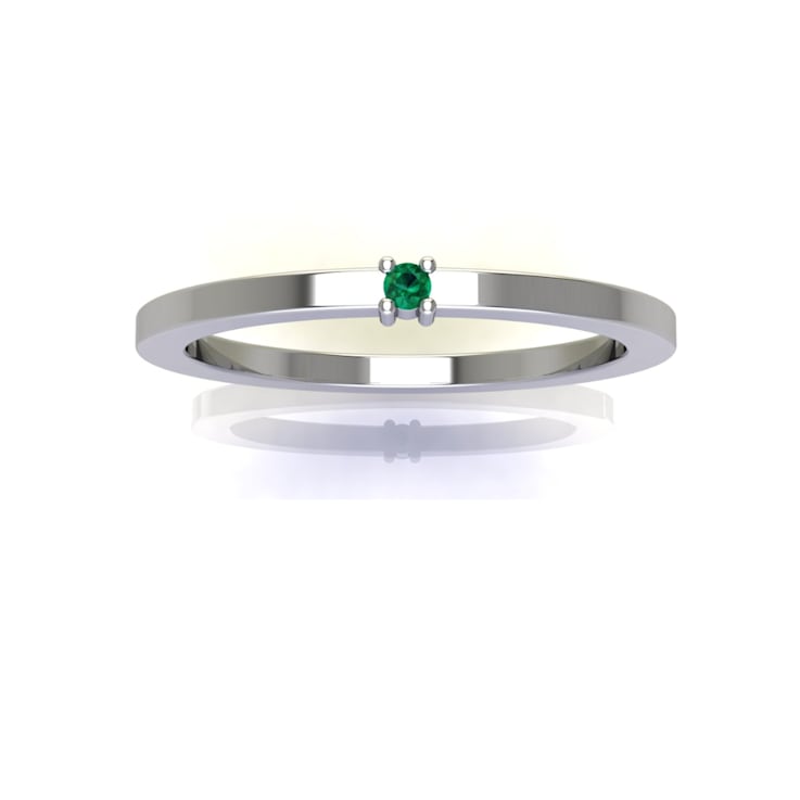 Grass Collection - Sterling Silver Ring  – 1 Intense Green Natural Emerald