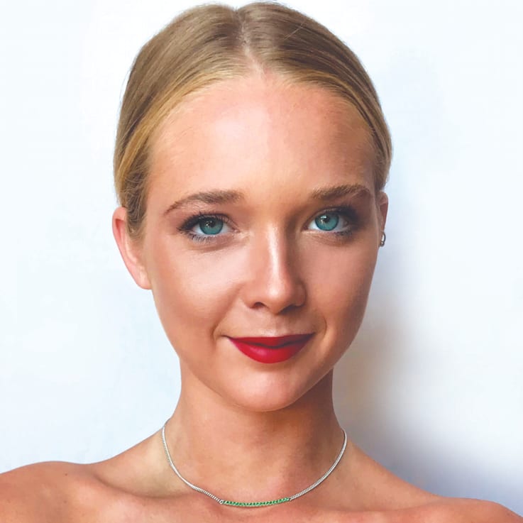 Grass Collection - Sterling Silver Necklace – 5 Intense Green Natural Emeralds