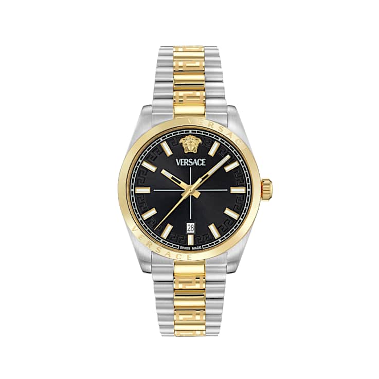 Versace Millenyium Black Dial Two-tone Stainless Steel Bracelet Watch