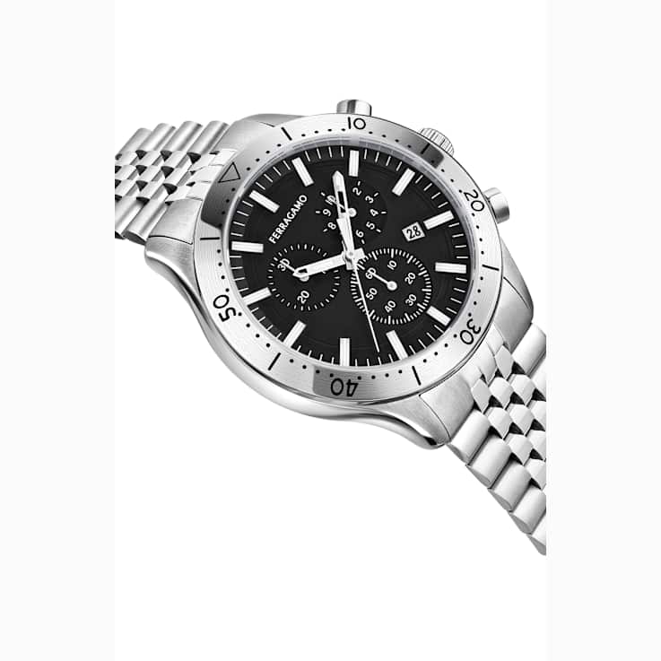 Ferragamo Master Chrono Stainless Steel Bracelet Watch