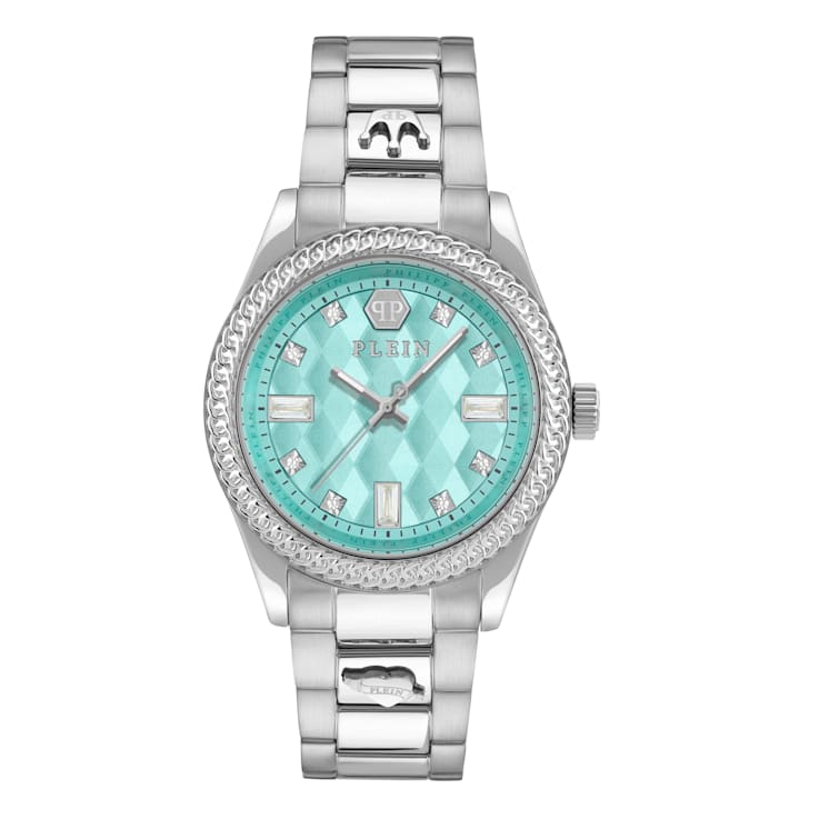 Queen Crystal Blue Dial Stainless Steel Bracelet Watch