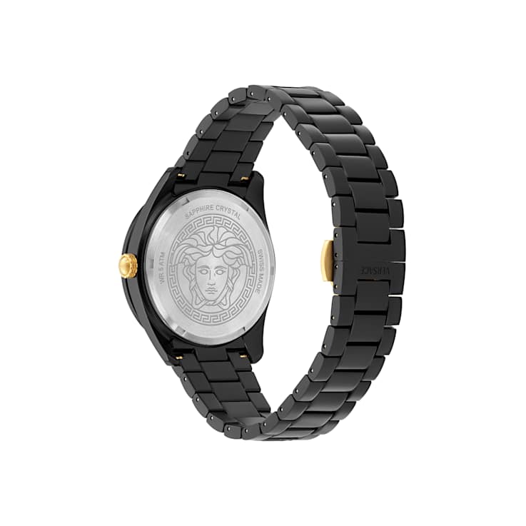 V-Dome Aluminum Bracelet Black Dial Watch
