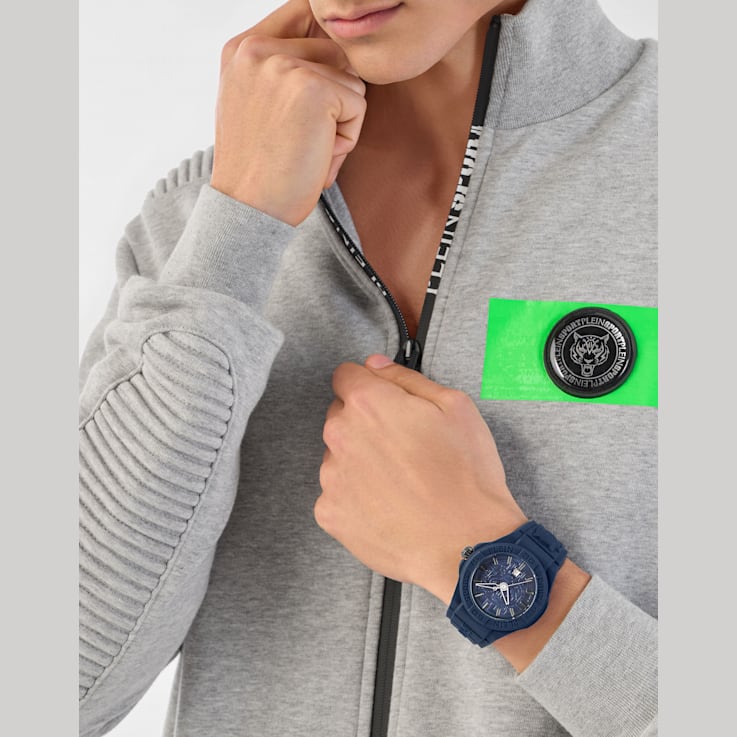 New Fearless Blue Dial Silicone Strap Watch