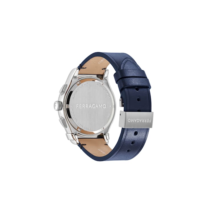 Ferragamo 1927 Chrono Blue Leather Strap Watch