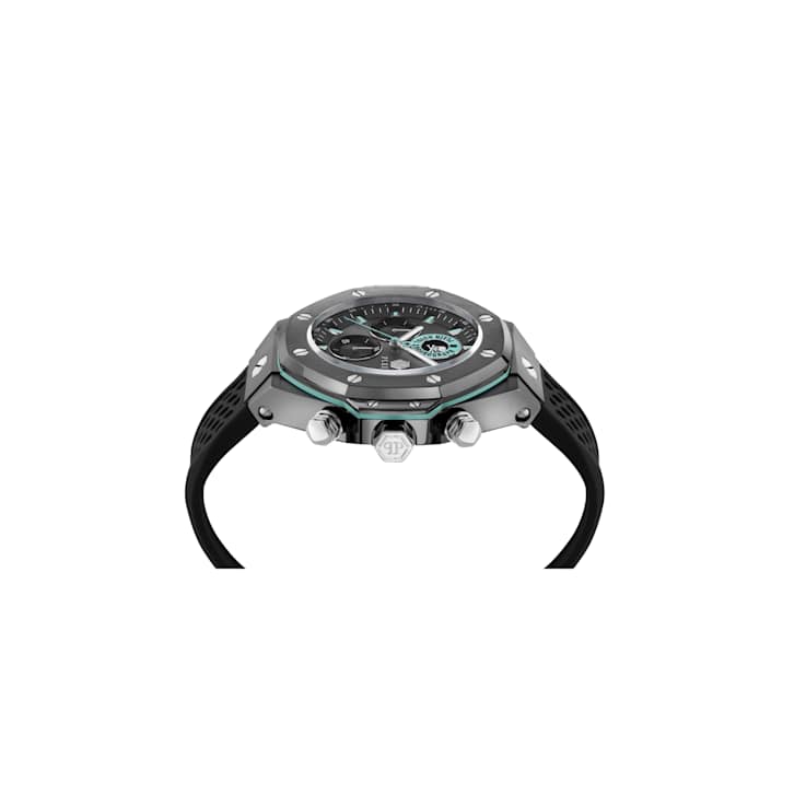 Plein Chrono Royal Gray Sunray Dial Silicone Watch