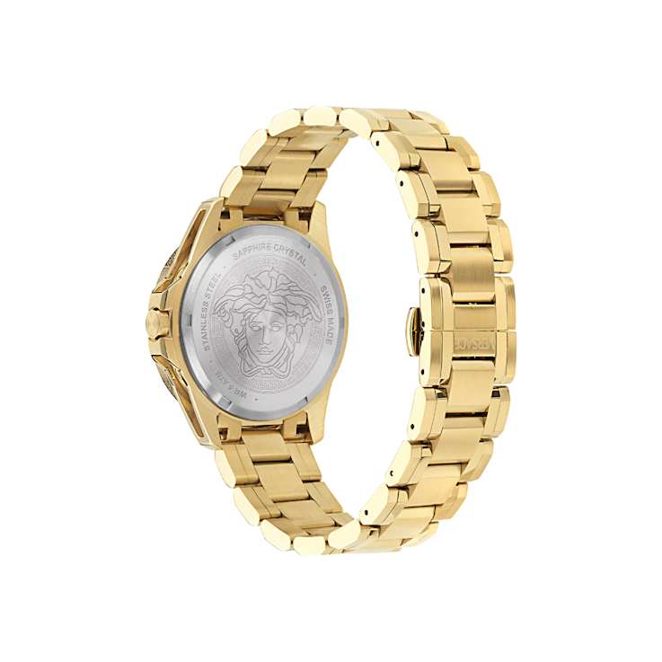 V-Galaxy Moonphase Black Dial Yellow Stainless Steel Bracelet Watch