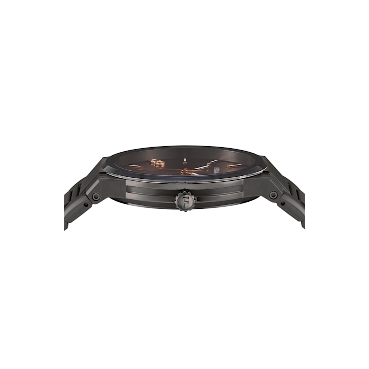 Ferragamo Infinity Sapphire Gunmetal Bracelet Mens Watch
