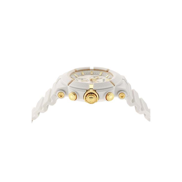 Versace Real Active Chrono White Dial Silicone Strap Watch