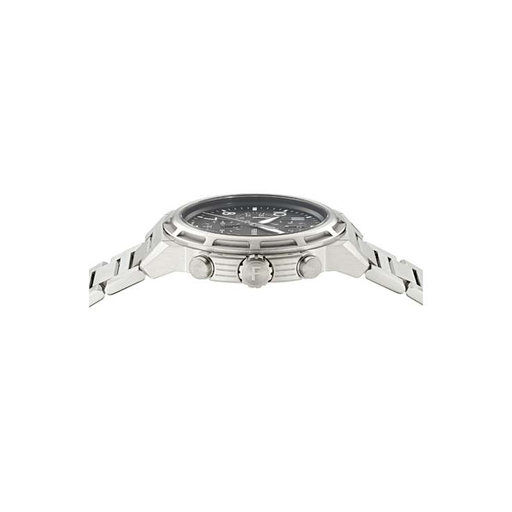 Ferragamo Sport Chrono Black Dial Stainless Steel Bracelet Watch