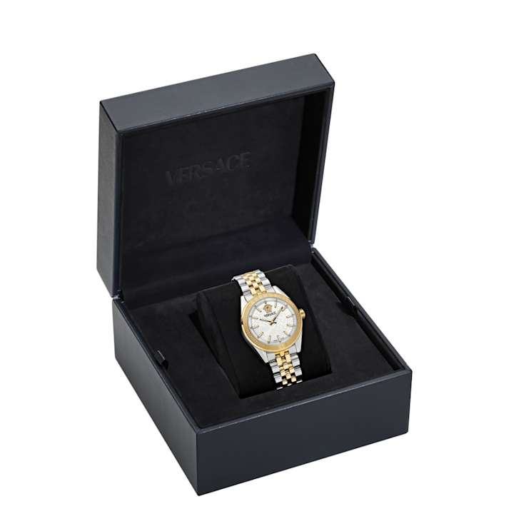 V-Code Silver Tone Dial Two-tone Stainless Steel Bracelet Watch