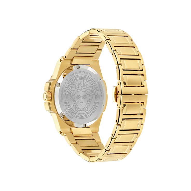 Versace Hera Womens Watch IP Yellow Gold Case Black Sunray Dial IP
Yellow Gold Bracelet