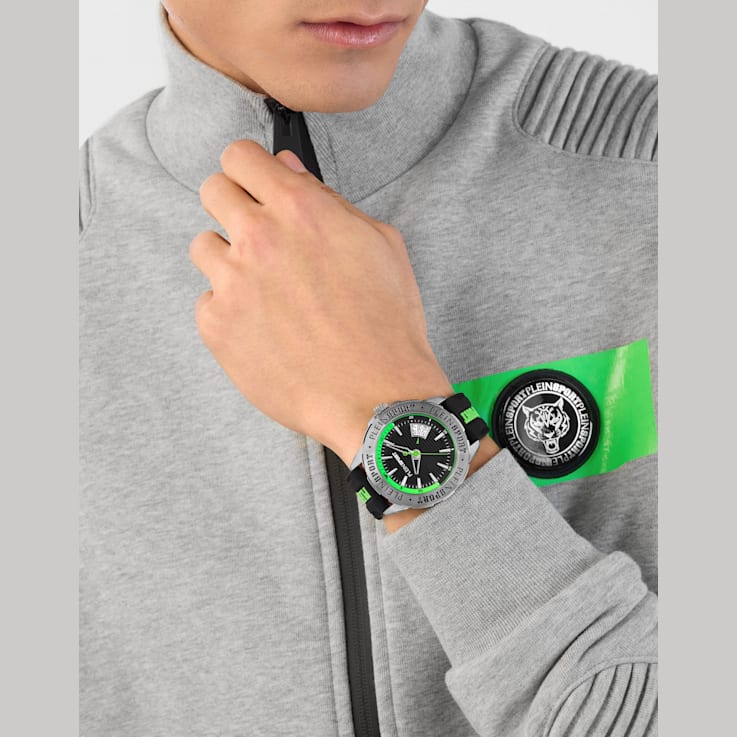 Rampage Black Dial Silicone Strap Watch