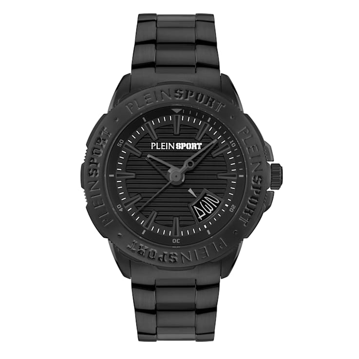 Rampage Black Dial IP Black Bracelet Watch