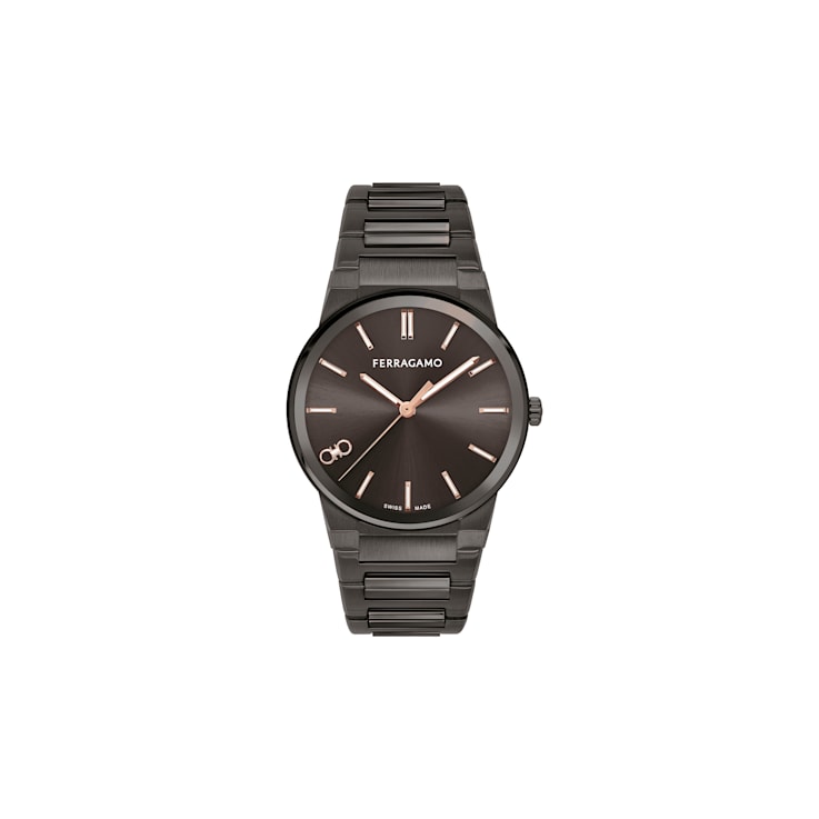Ferragamo Infinity Sapphire Gunmetal Bracelet Mens Watch