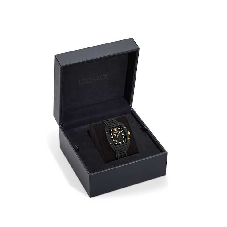Versace Dominus Ecoceramic Black Dial Watch