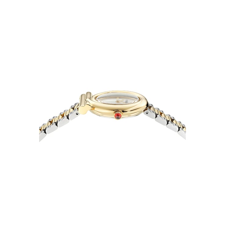 Gancini Twisted Mother of Pearl Dial Two-tone Stainless Steel Watch