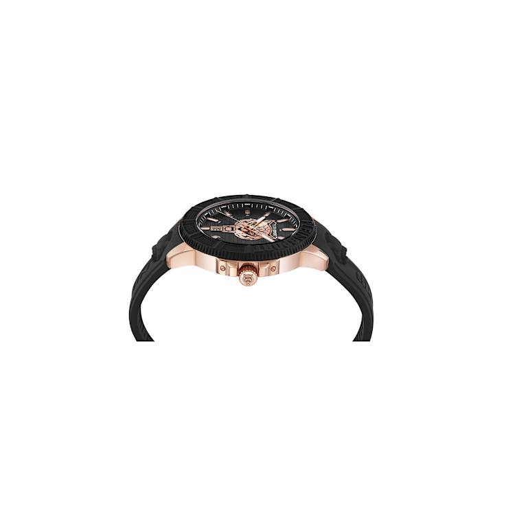 City Rush IP Rose Case Silicone Strap Watch