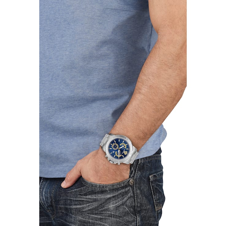 New Chrono Chronograph Stainless Steel Bracelet Watch