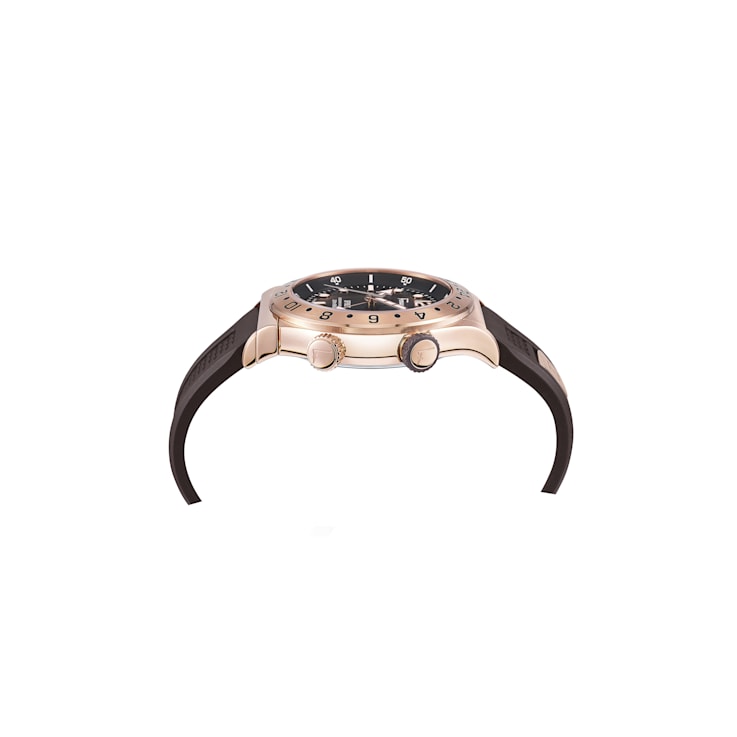 Salvatore ferragamo titanium ip black rubber strap men's watch top