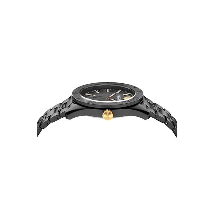 V-Dome Aluminum Bracelet Black Dial Watch