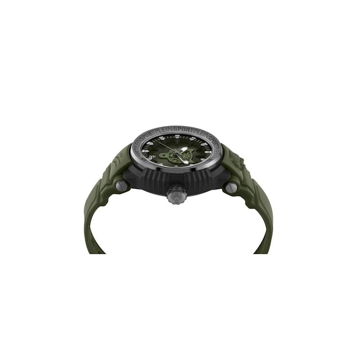 Tiger Power Black Case and Dial Silicone Strap Watch