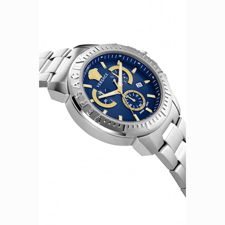 New Chrono Chronograph Stainless Steel Bracelet Watch