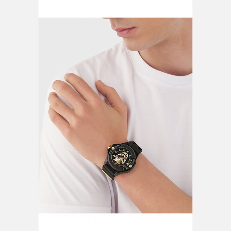 Philipp Plein The $kull Ecoceramic Black Silicone Strap