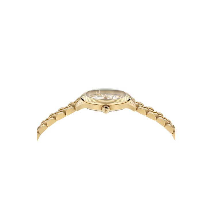 Ferragamo Duo Yellow Stainless Steel Bracelet Watch