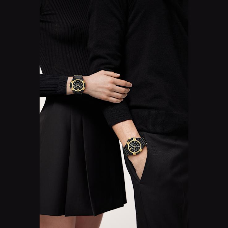 Icon Active Chronograph Transparent Black Case Watch
