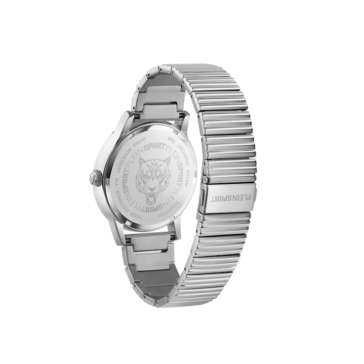 Iron Tiger Black Dial Stainless Steel Bracelet Watch