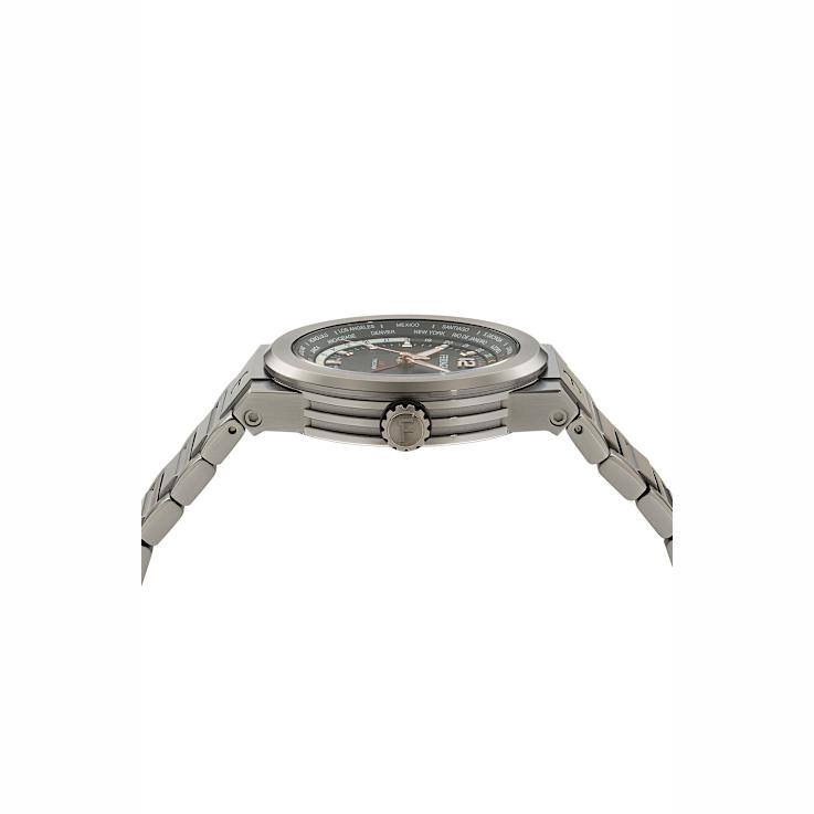 F-80 GMT Worldtime Gunmetal Stainless Steel Bracelet Watch